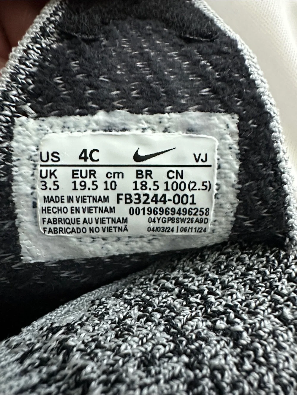Nike Kids Slip-On Sneakers in Black and Gray